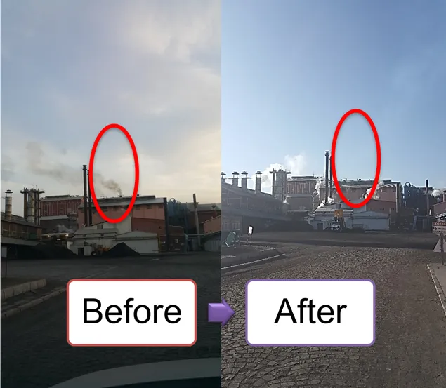 Emisiones visibles por la chimenea eliminadas tras la optimización
